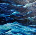 vagues-bleues,Tableaux modernes contemporains,artiste peintre Florence GAUTIER,tableau contemporain.