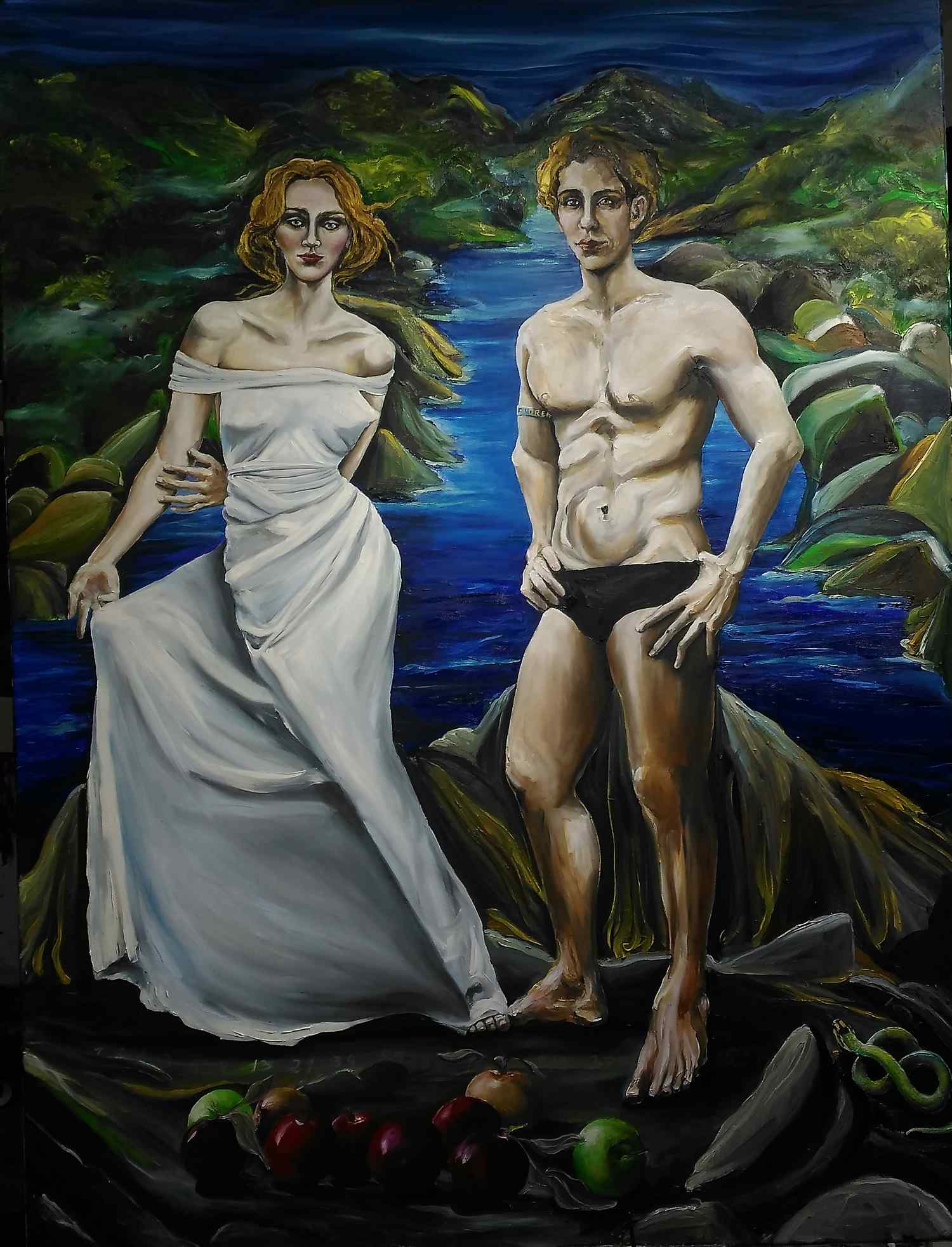 Adam et Eve,Tableaux contemporains,artiste peintre Florence
GAUTIER,oeuvre contemporaine.