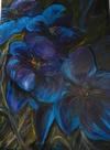 Fleurs bleues 2015,huile sur toile.Artiste peintre Florence Gautier.