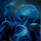 Iris,huile sur toile 100 X 100.Artiste peintre Florence Gautier.