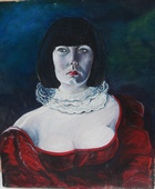 Portrait Marie France,huile sur canevas,artiste peintre Florence Gautier.