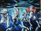 Sous l'eau made in flo 2012,huile sur toile.Artiste peintre Florence Gautier.