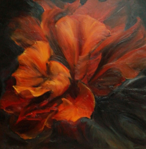 Iris 2015,huile sur toile.Artiste peintre expressionniste Florence Gautier.