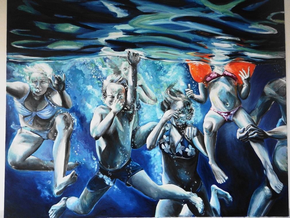  Sous l'eau made in flo 2012,huile sur toile.Artiste peintre Florence Gautier.