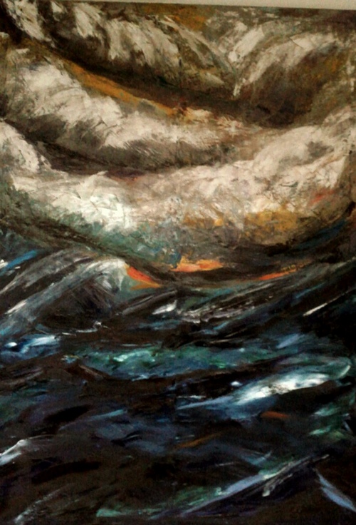 Tempte 2014,huile sur toile.Artiste peintre Florence Gautier.