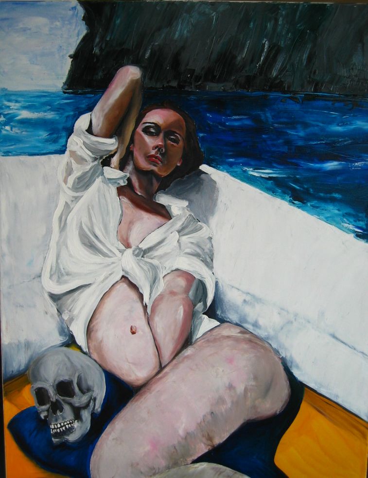  La mort est plus acceptable quand on est fatigu,huile sur toile.Artiste peintre Florence Gautier.